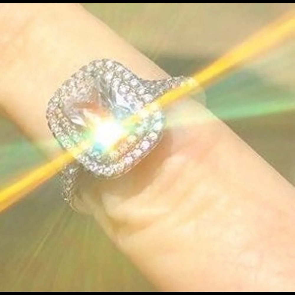 Square cushion cut diamond engagement ring